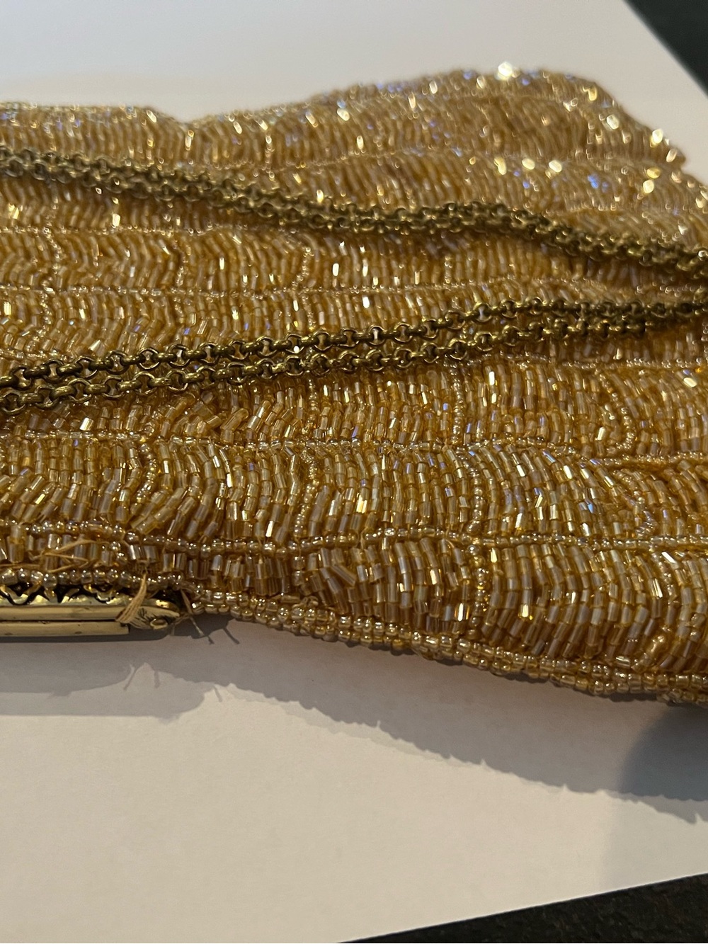 Gold Beaded Ladies Evening Bag - Picture 9 of 9